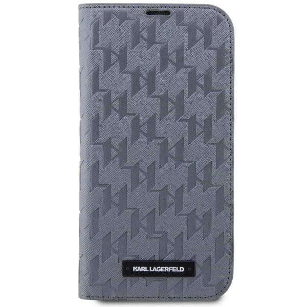 Karl Lagerfeld KLBKP14LSAKLHPG iPhone 14 Pro 6,1" – knygutės tipo dėklas sidabrinis/sidabrinis, Saffiano Monogram - Image 3