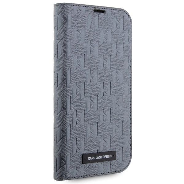 Karl Lagerfeld KLBKP14LSAKLHPG iPhone 14 Pro 6,1" – knygutės tipo dėklas sidabrinis/sidabrinis, Saffiano Monogram - Image 5