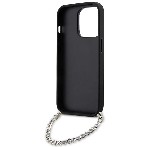 Karl Lagerfeld KLHCP14LSACKLHPK iPhone 14 Pro 6,1" – juodas/juodas kietas dėklas Saffiano Monogram Chain - Image 6