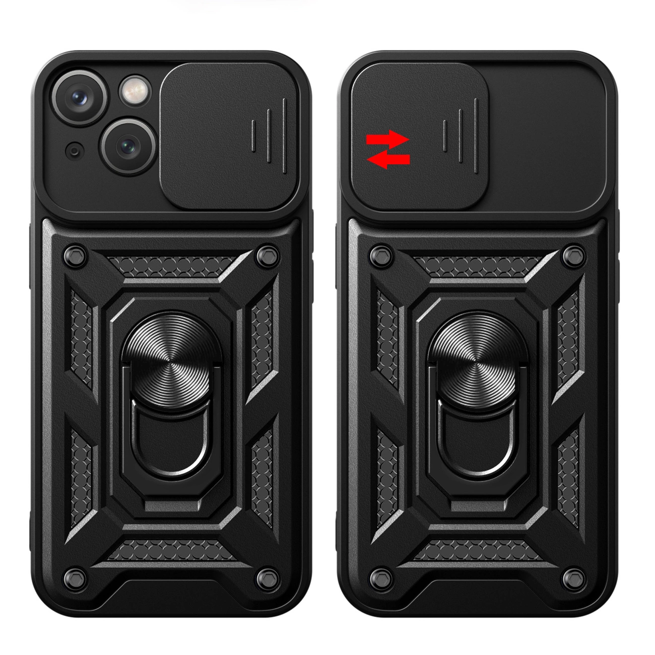 Hybrid Armor Camshield dėklas su stoveliu ir kameros apsauga iPhone 15 Plus – rožinis - Image 6