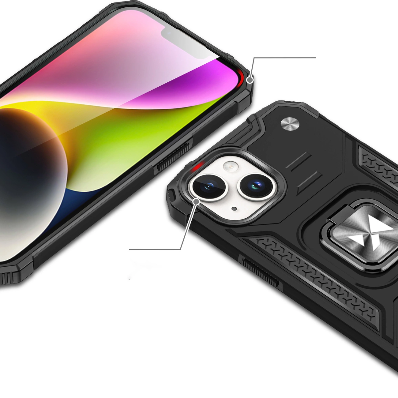 Wozinsky Ring Armor iPhone 15 Plus – sidabrinis - Image 2