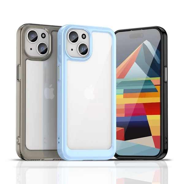 Sustiprintas dėklas su lanksčiu rėmeliu iPhone 15 Plus Outer Space – juodas - Image 4