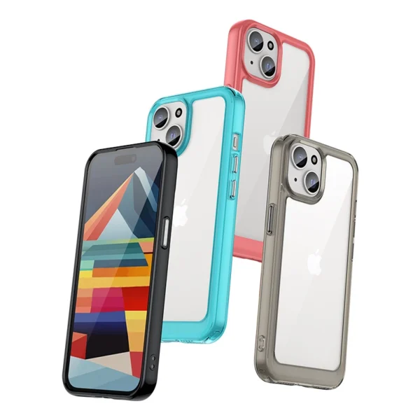 Sustiprintas dėklas su lanksčiu rėmeliu iPhone 15 Plus Outer Space – juodas - Image 5