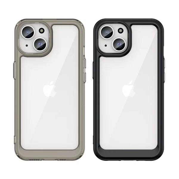 Sustiprintas dėklas su lanksčiu rėmeliu iPhone 15 Plus Outer Space – juodas - Image 3