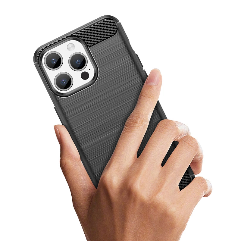 Lankstus anglies rašto dėklas iPhone 15 Pro Carbon Case – mėlynas - Image 4
