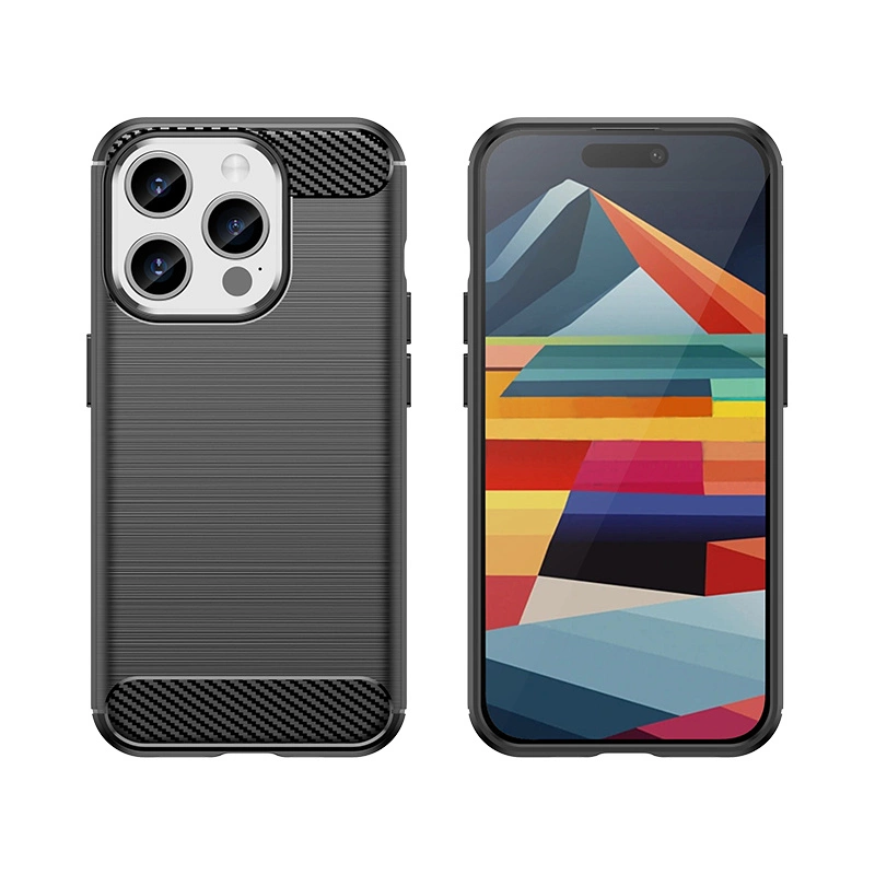 Lankstus anglies rašto dėklas iPhone 15 Pro Carbon Case – juodas - Image 6