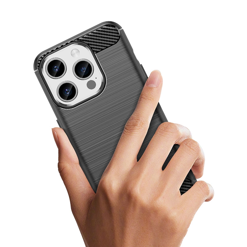 Lankstus anglies rašto dėklas iPhone 15 Pro Carbon Case – juodas - Image 8