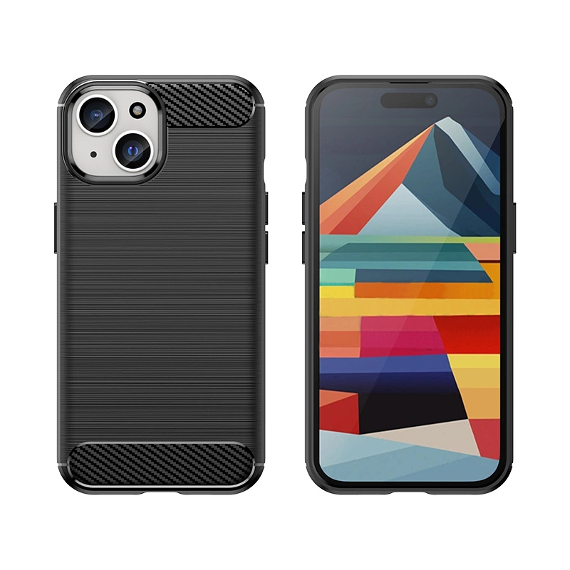 Lankstus anglies rašto dėklas iPhone 15 Carbon Case – juodas - Image 5