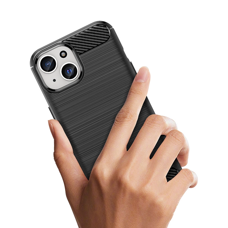 Lankstus anglies rašto dėklas iPhone 15 Carbon Case – juodas - Image 4