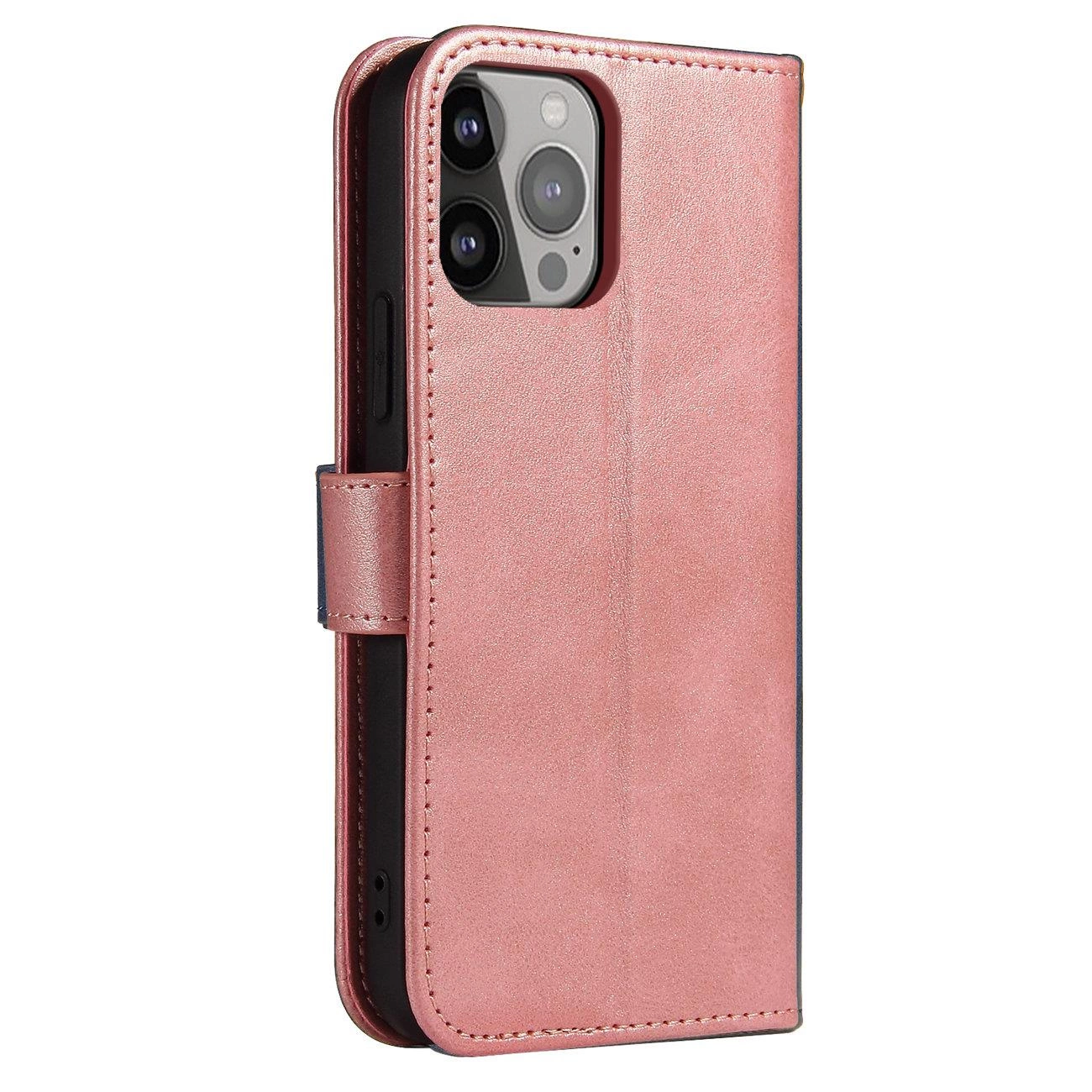 Piniginės tipo dėklas su stoveliu iPhone 15 Plus Magnet Case – rožinis - Image 4