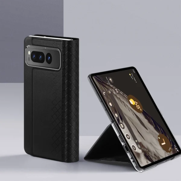 Odinis flip ir piniginės dėklas Google Pixel Fold Dux Ducis Bril – juodas - Image 4