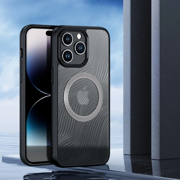 Armuotas dėklas iPhone 15 Pro Max su MagSafe Dux Ducis Aimo Mag – juodas - Image 3