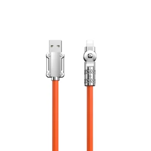Dudao L24AL USB-A - Lightning angled cable with 180° rotation 30W 1m - orange