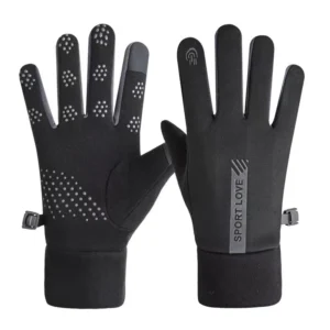 Men's windproof phone gloves - black and gray