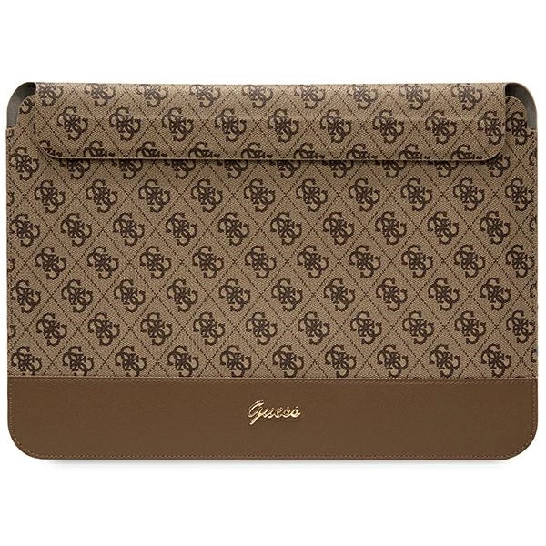 Guess 4G Stripe Metal Logo case for a 14" laptop - brown