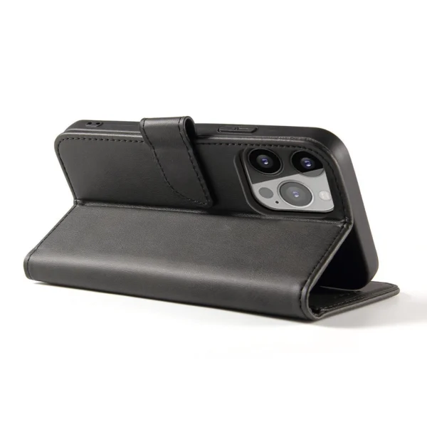 Magnet Case dėklas Honor Magic5 su atlenkiamu piniginės stoveliu – juodas - Image 3