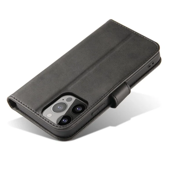 Magnet Case dėklas Honor Magic5 su atlenkiamu piniginės stoveliu – juodas - Image 5