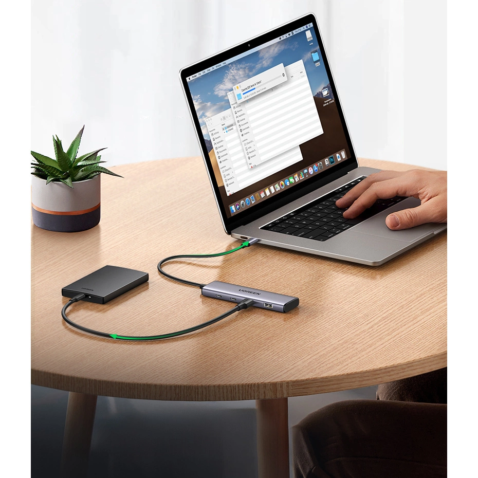 HUB USB-C – 2 x USB-A / 2 x USB-C 20 cm Ugreen CM473 – pilkas - Image 6