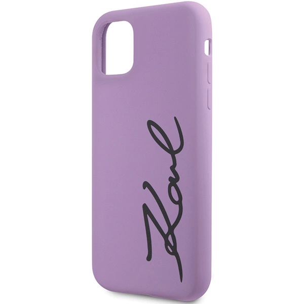 Karl Lagerfeld KLHCN61SKSVGU iPhone 11 / Xr 6.1" – violetinė/violetinė, kietas dėklas, Silicone Signature - Image 6