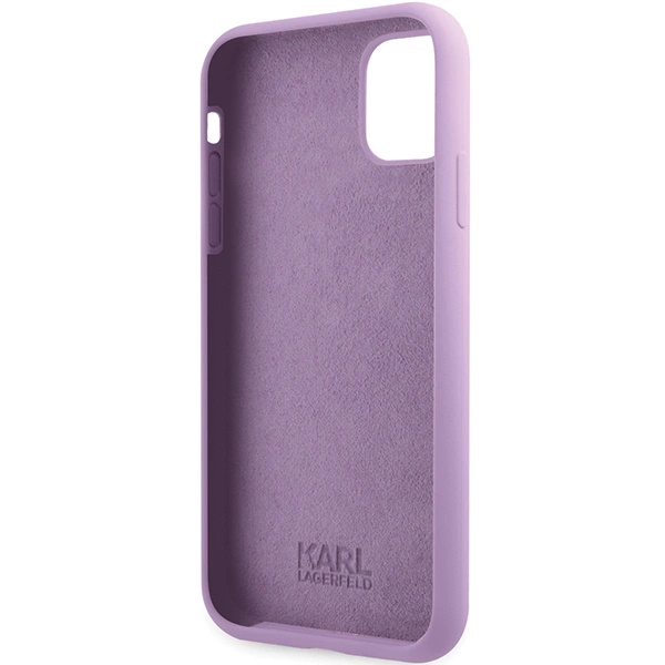 Karl Lagerfeld KLHCN61SKSVGU iPhone 11 / Xr 6.1" – violetinė/violetinė, kietas dėklas, Silicone Signature - Image 7