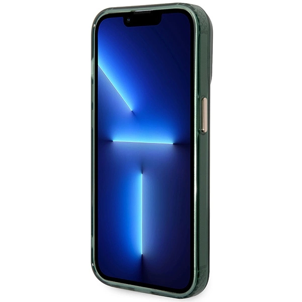 Guess GUHMP14LHTCMA iPhone 14 Pro 6.1" – žalias/khaki, kietas dėklas, Gold Outline Translucent MagSafe - Image 5