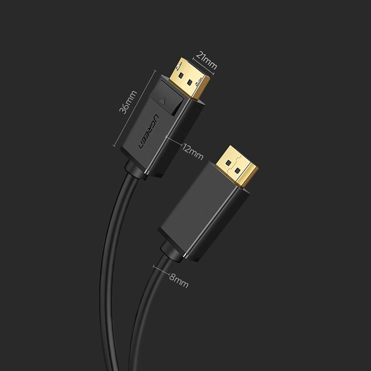 Ugreen DP102 10244 DisplayPort 1.2 4K / DisplayPort 1.2 4K kabelis 1 m – juodas - Image 9