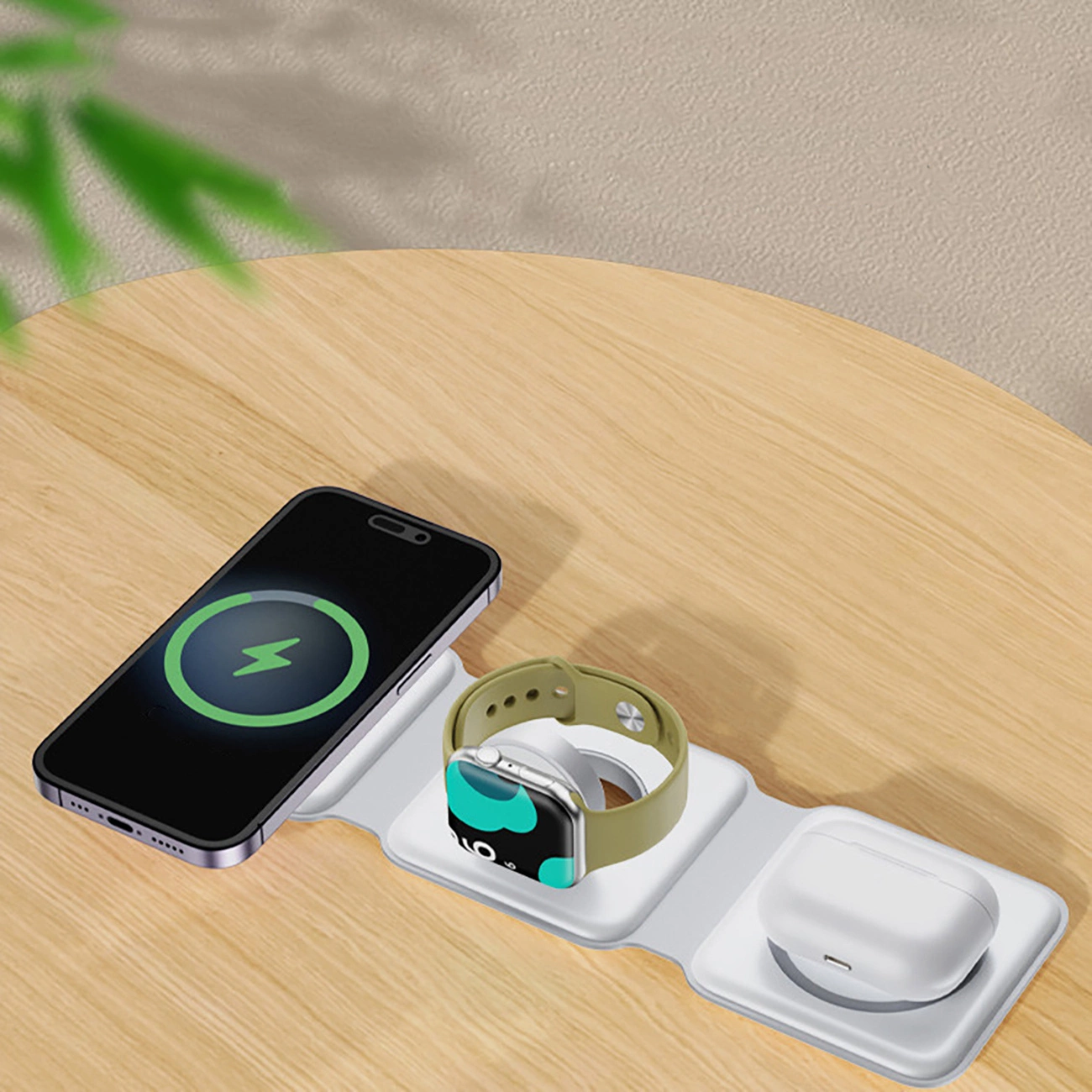 Dudao A11N 15W 3in1 indukcinis įkroviklis – baltas + USB-C / USB-C kabelis - Image 16