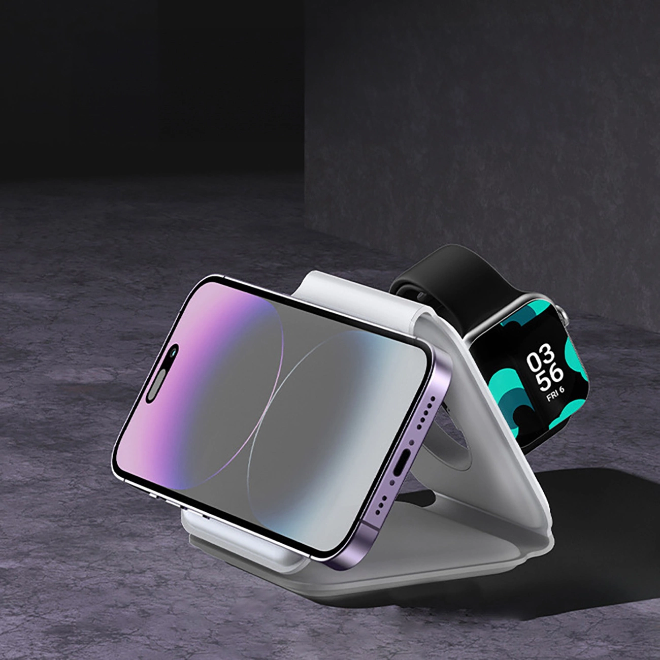 Dudao A11N 15W 3in1 indukcinis įkroviklis – baltas + USB-C / USB-C kabelis - Image 12