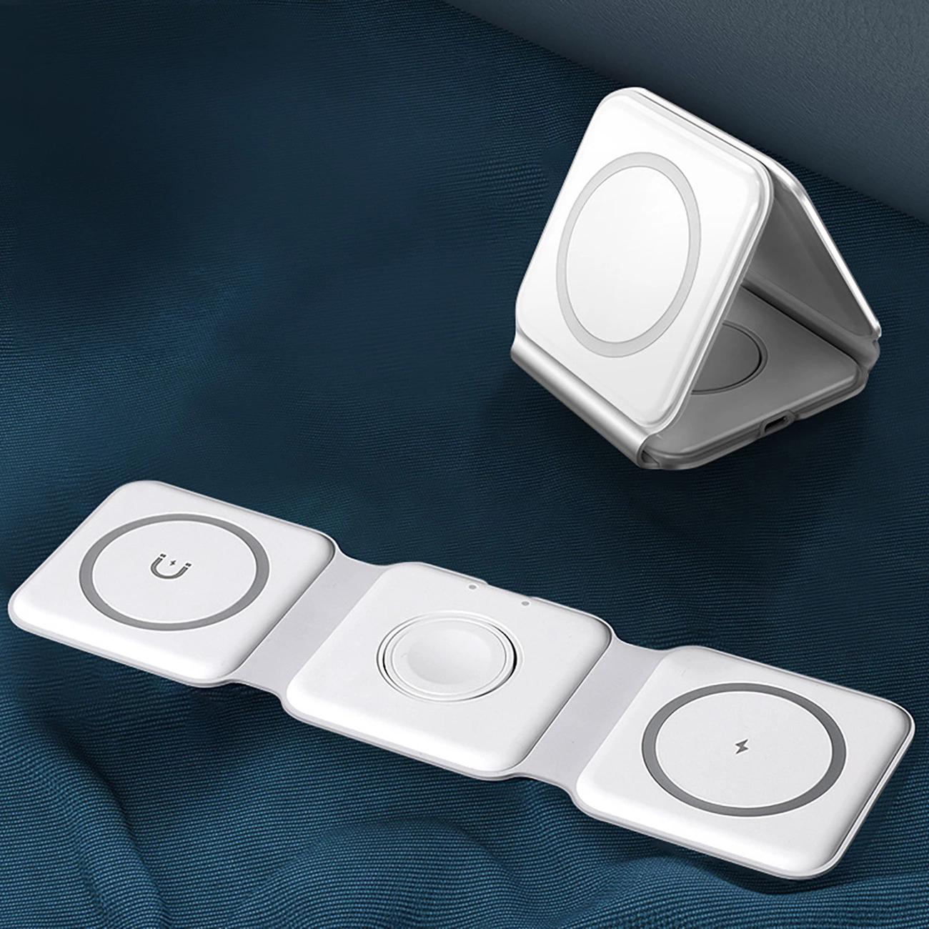 Dudao A11N 15W 3in1 indukcinis įkroviklis – baltas + USB-C / USB-C kabelis - Image 13