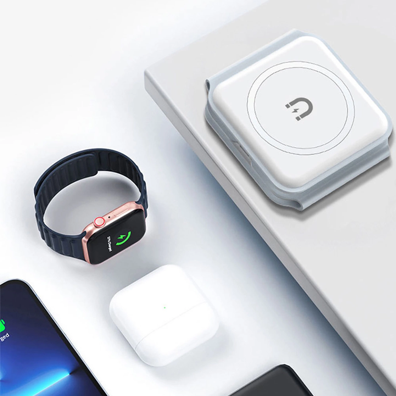 Dudao A11N 15W 3in1 indukcinis įkroviklis – baltas + USB-C / USB-C kabelis - Image 8