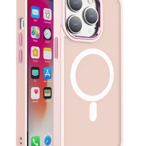 Magnetic Color Matte Case for iPhone 15 Pro Max - pink