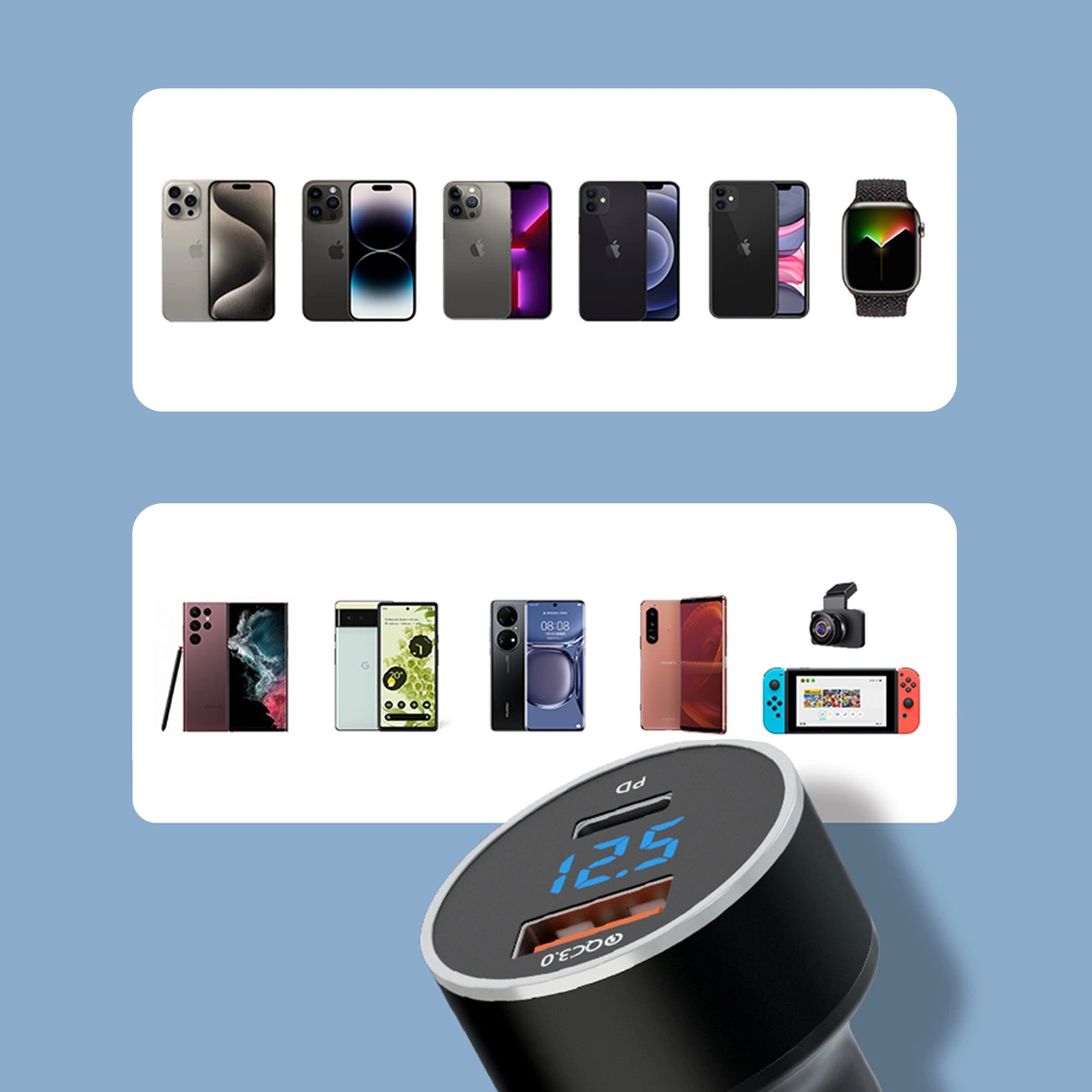 Wozinsky WDCCAC USB-C USB-A 36W automobilinis įkroviklis – juodas - Image 14