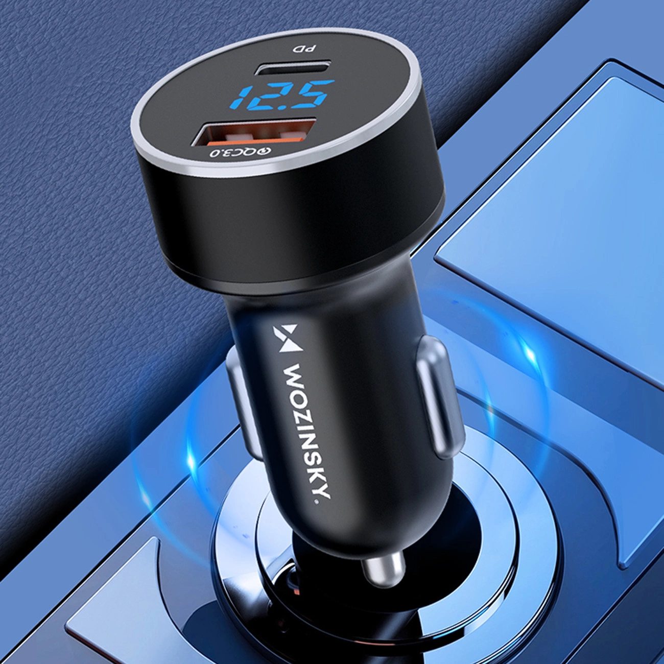 Wozinsky WDCCAC USB-C USB-A 36W automobilinis įkroviklis – juodas - Image 10