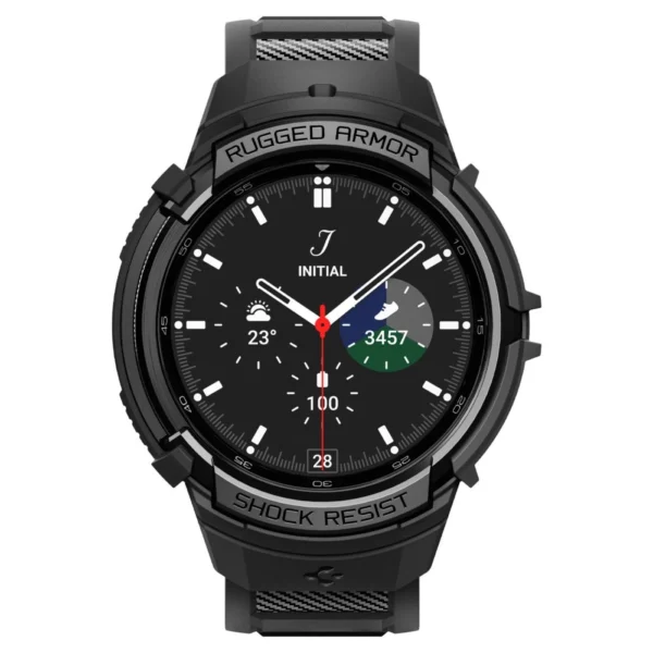 Spigen Rugged Armor Pro dėklas su dirželiu Samsung Galaxy Watch 6 Classic (47 mm) – juodas - Image 2