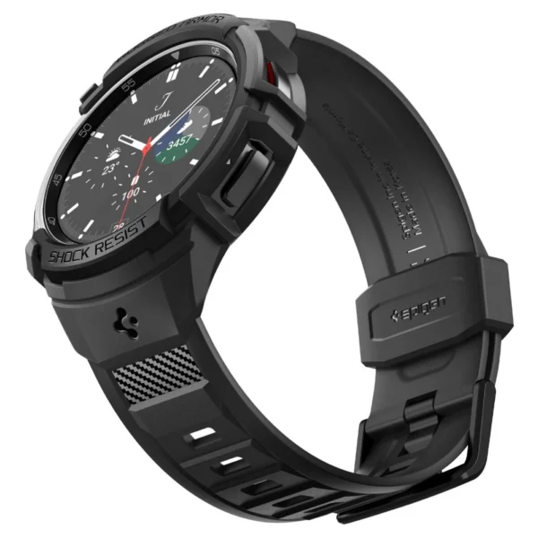 Spigen Rugged Armor Pro dėklas su dirželiu Samsung Galaxy Watch 6 Classic (47 mm) – juodas - Image 9