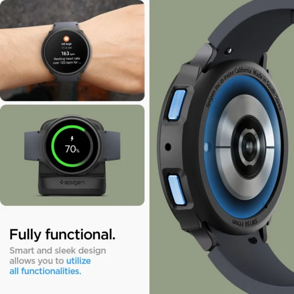 Spigen Liquid Air dėklas Samsung Galaxy Watch 6 (44 mm) – matinė juoda - Image 5