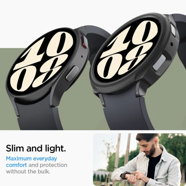 Spigen Liquid Air dėklas Samsung Galaxy Watch 6 (44 mm) – matinė juoda - Image 6