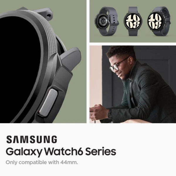 Spigen Liquid Air dėklas Samsung Galaxy Watch 6 (44 mm) – matinė juoda - Image 8