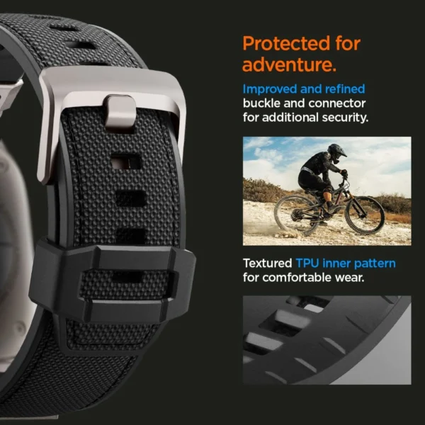 Spigen Durapro Armor dirželis Apple Watch 4/5/6/7/8/9/SE/Ultra (42/44/45/49 mm) – juodas - Image 4