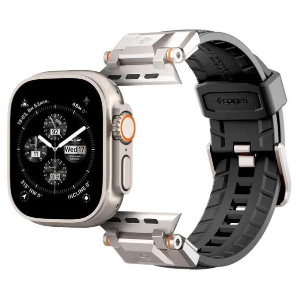Spigen Durapro Armor dirželis Apple Watch 4/5/6/7/8/9/SE/Ultra (42/44/45/49 mm) – juodas - Image 15