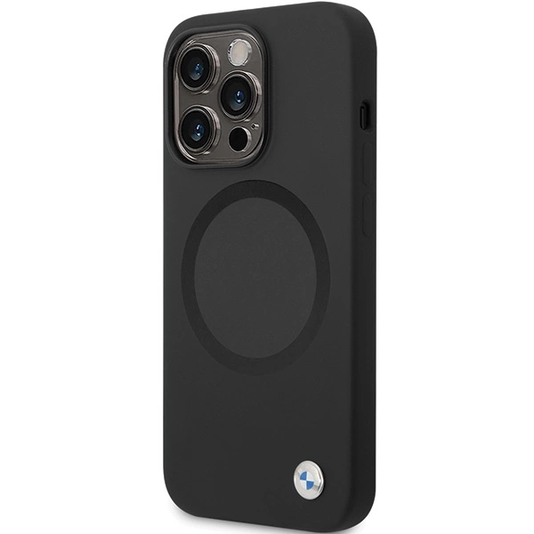 BMW BMHMP14XSILBK2 dėklas iPhone 14 Pro Max 6.7" – juodas Signature Liquid Silicone MagSafe - Image 2