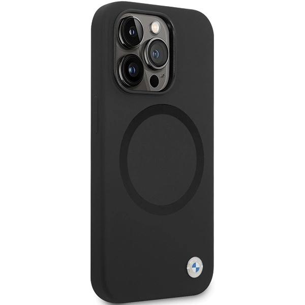BMW BMHMP14XSILBK2 dėklas iPhone 14 Pro Max 6.7" – juodas Signature Liquid Silicone MagSafe - Image 4
