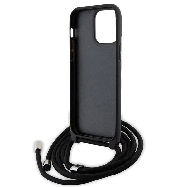 Karl Lagerfeld KLHCP14XSAKCPSK dėklas iPhone 14 Pro Max 6.7" hardcase – juodas Crossbody Saffiano Metal Pin Karl&Choupette - Image 6