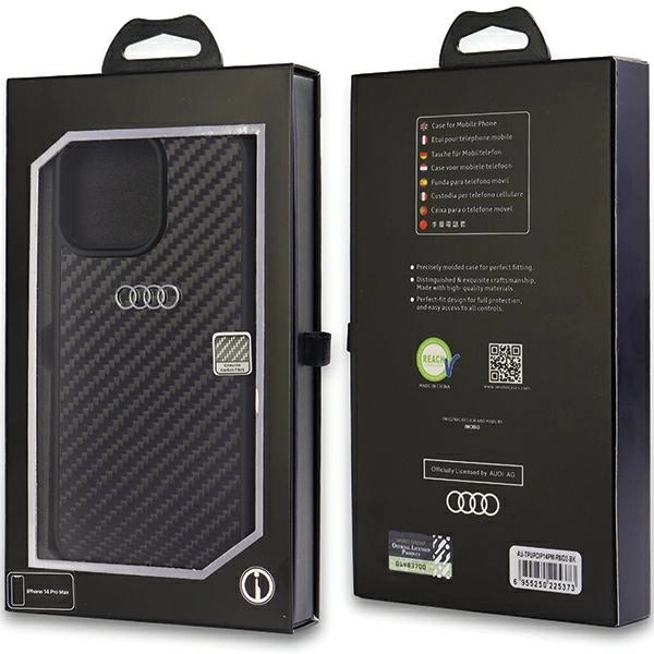 Audi Carbon Fiber iPhone 14 Pro Max 6.7" juodas/juodas hardcase AU-TPUPCIP14PM-R8/D2-BK - Image 3