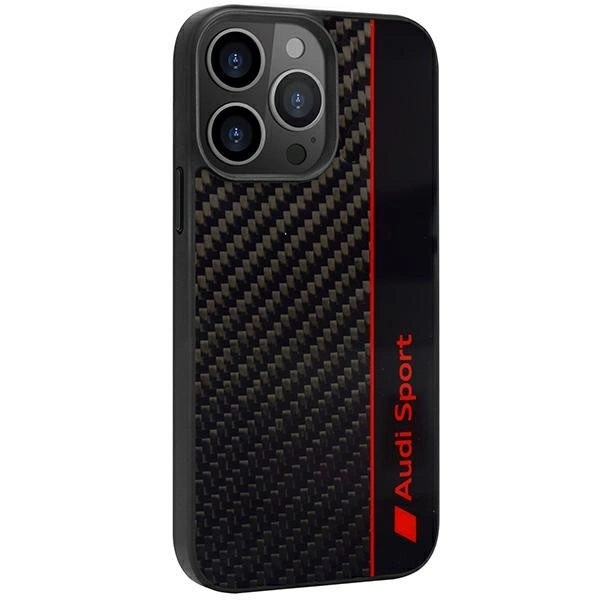 Audi Carbon Fiber Stripe iPhone 13 Pro Max 6.7" juodas/juodas hardcase AUS-TPUPCIP13PM-R8/D1-BK - Image 2