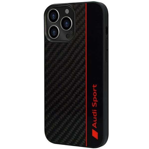 Audi Carbon Fiber Stripe iPhone 13 Pro Max 6.7" juodas/juodas hardcase AUS-TPUPCIP13PM-R8/D1-BK - Image 3