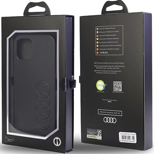 Audi Synthetic Leather iPhone 12/12 Pro 6.1" juodas/juodas hardcase AU-TPUPCIP12P-TT/D1-BK - Image 7