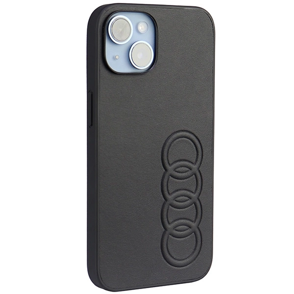 Audi Synthetic Leather iPhone 14 6.1" juodas/juodas hardcase AU-TPUPPCIP14-TT/D1-BK - Image 2