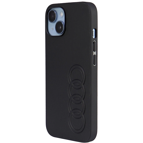 Audi Synthetic Leather iPhone 14 6.1" juodas/juodas hardcase AU-TPUPPCIP14-TT/D1-BK - Image 3