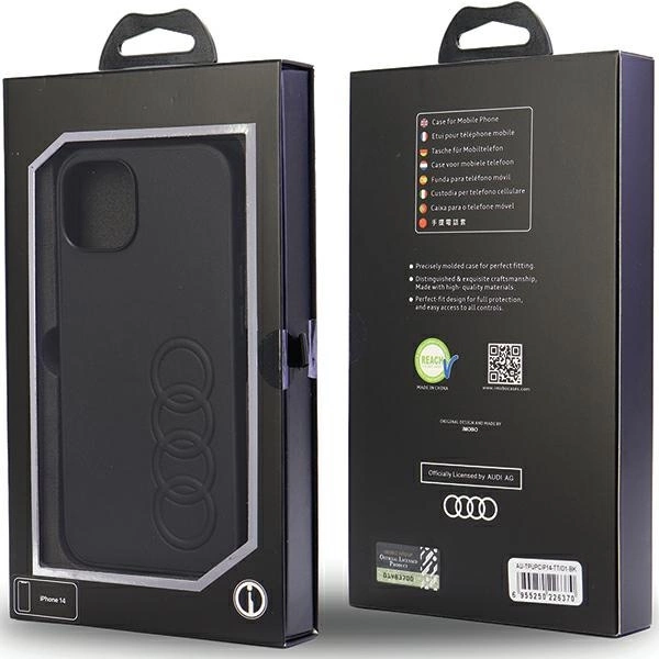 Audi Synthetic Leather iPhone 14 6.1" juodas/juodas hardcase AU-TPUPPCIP14-TT/D1-BK - Image 7